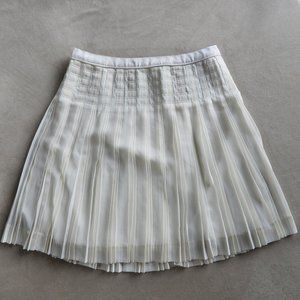 J. Crew White Pleated Skirt